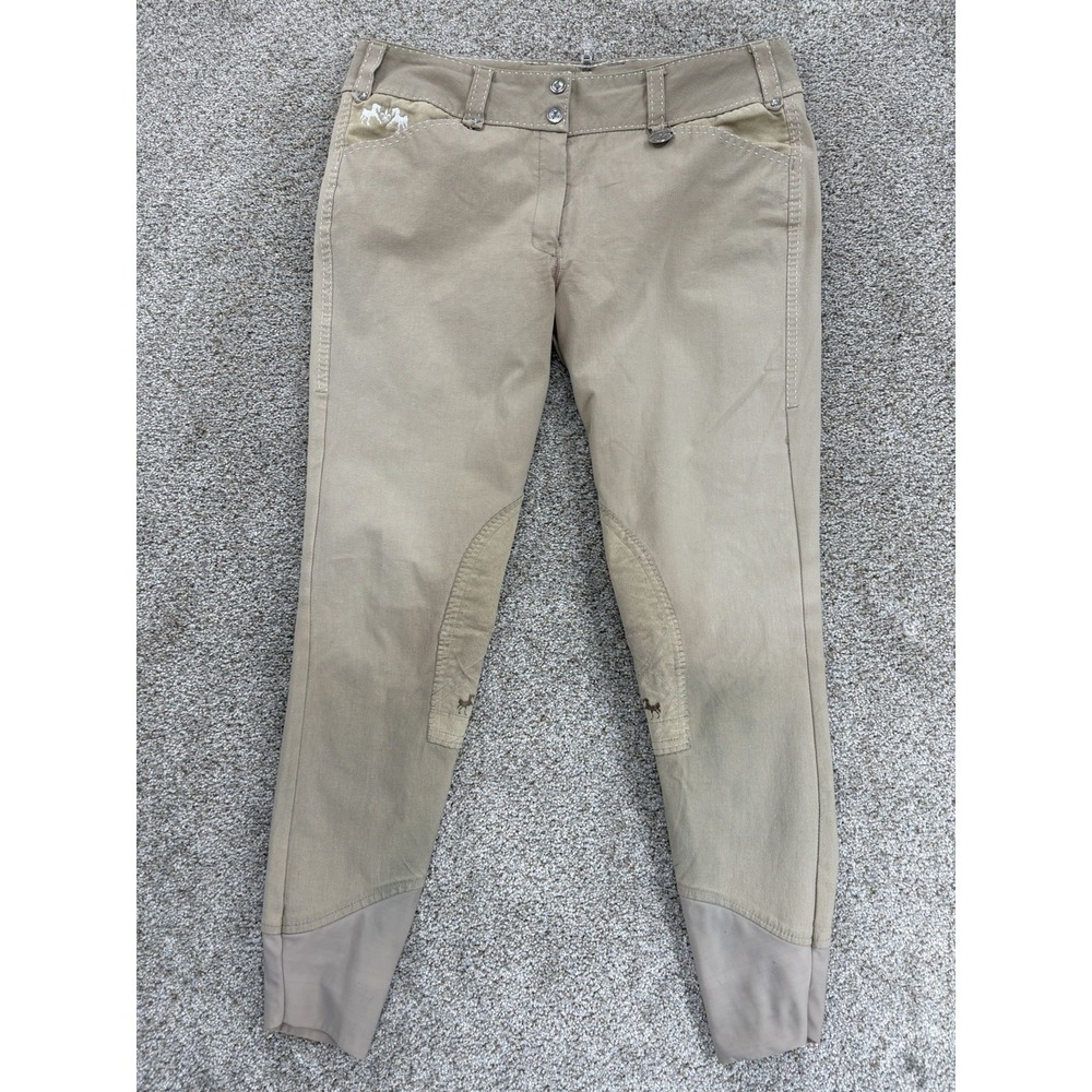 Equine Couture Bobbi Breeches Womens 32 Tan Equestrian Riding Stable‎ Work-Worn